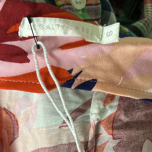 NEW Le Salty Label Pink Tropical Floral Sarong Tie Waist Wrap Midi Skirt - S - Picture 9 of 12